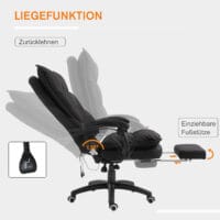 Bürostuhl mit Massagefunktion ergonomisch Schwarz