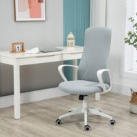 Bürostuhl mit Wippfunktion Schreibtischstuhl Hellgrau