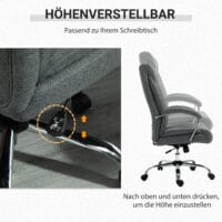 Bürostuhl mit Wippfunktion ergonomisch Grau 65x78x110-120cm