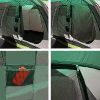 Campingzelt 6 Personen Kuppelzelt grün/grau