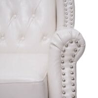 Chesterfield Sessel Ohrensessel creme-weiss