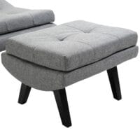 Design Sessel Textil mit Fusshocker grau