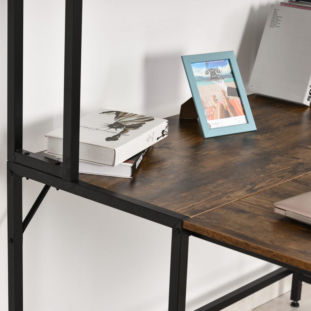 Eck-Schreibtisch mit extra Bücherregal 140x125cm