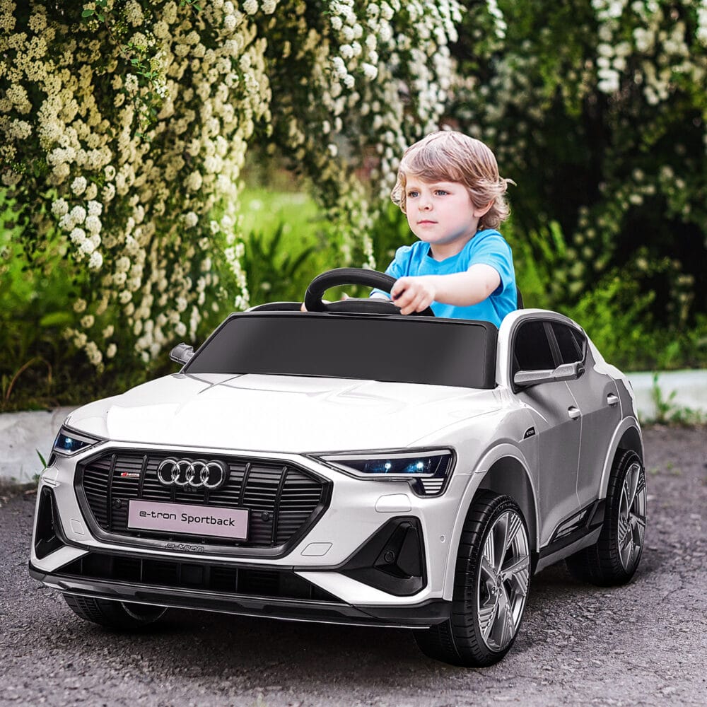 Elektroauto Kinderauto Audi e-tron lizenziert Weiss