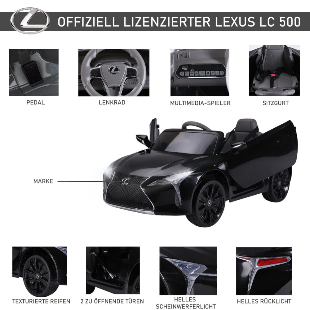 Elektroauto Kinderauto Lexus lizenziert schwarz