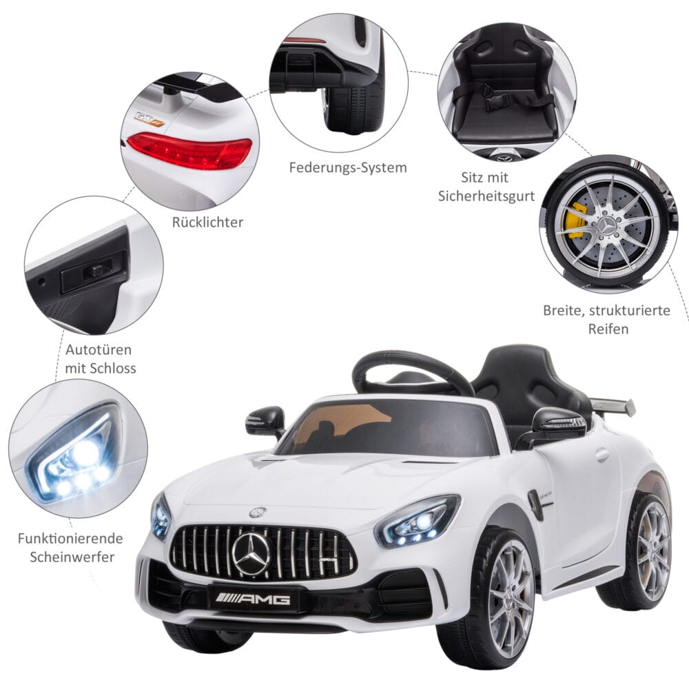 Elektroauto Kinderauto Mercedes GTR lizenziert weiss
