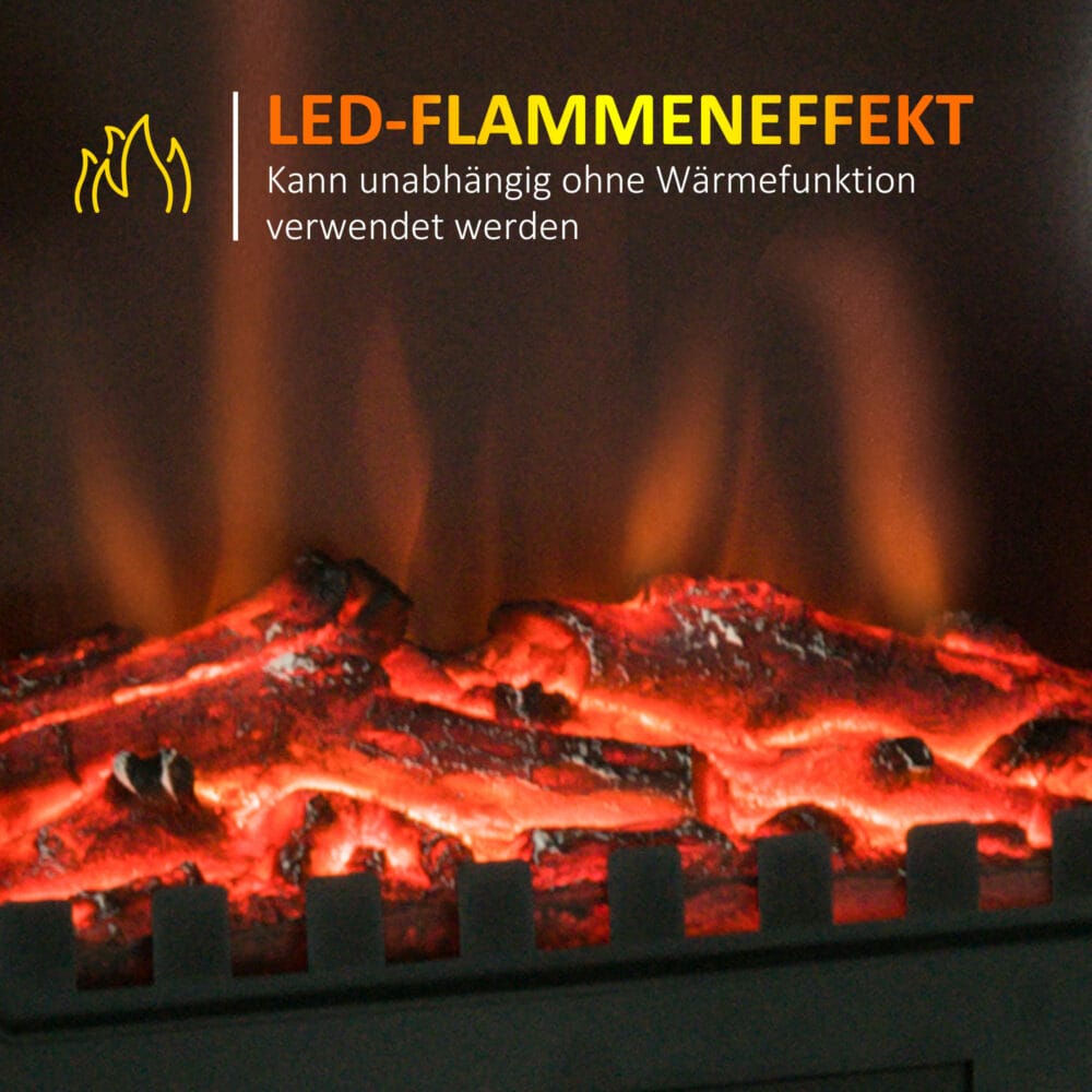 Elektrokamin mit LED-Flammeneffekt 2000W Kaminofen