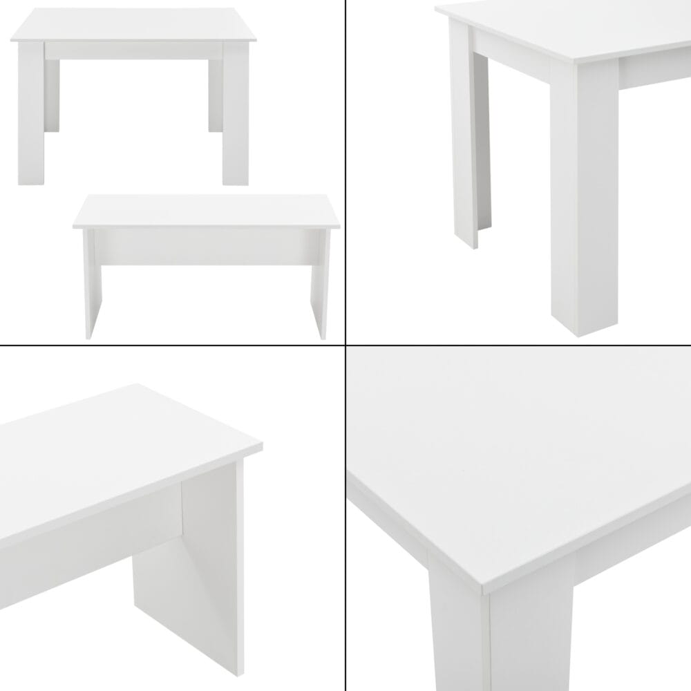 Tisch- und Bank Set Hokksund 110x70cm mit 2 Bänken Weiss