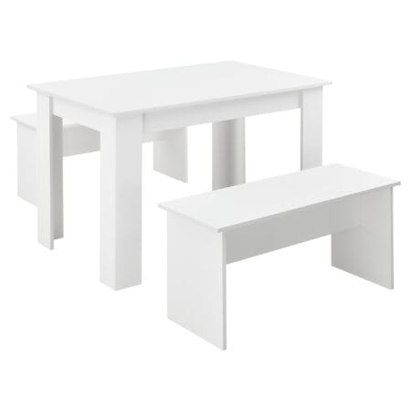 Tisch- und Bank Set Hokksund 110x70cm mit 2 Bänken Weiss