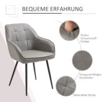 Esszimmerstuhl Retro Design Grau