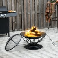 Feuerschale Feuerkorb mit Grill und Funkenschutz Ø 75cm