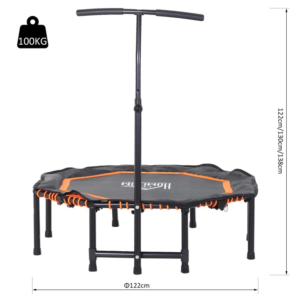 Fitness-Trampolin Jump 100kg Ø 122cm orange-schwarz