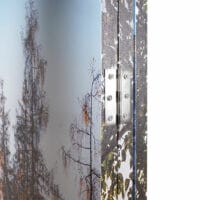 Foto-Paravent mit Schallschutz 180x122cm Waldsee