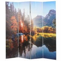 Foto-Paravent mit Schallschutz Trennwand 180x162cm Waldsee