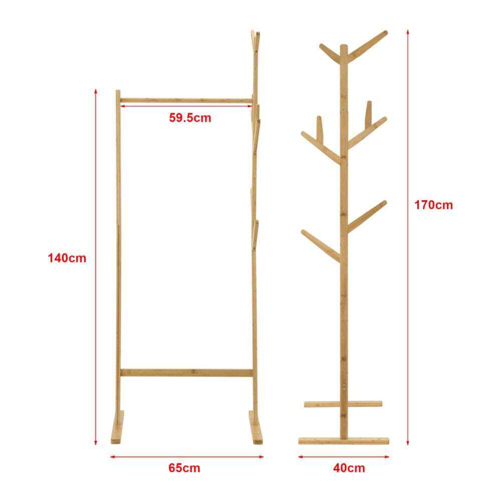 Bambus Garderobenständer Nordreisa 65x40x170cm