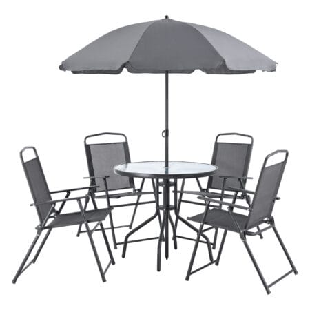 Gartenmöbel-Set Milagro inkl. Sonnenschirm Tisch und 4 Stühlen