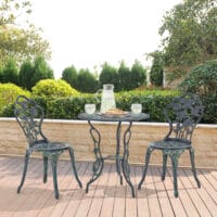 Gartenmöbelset Wakefield Tisch mit 2 Stühlen Gusseisen