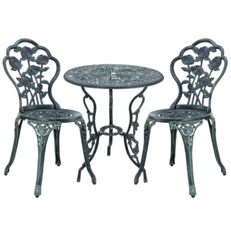 Gartenmöbelset Wakefield Tisch mit 2 Stühlen Gusseisen