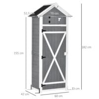 Gartenschrank Holz Gerätehaus mit Tür 78x52.5x182cm