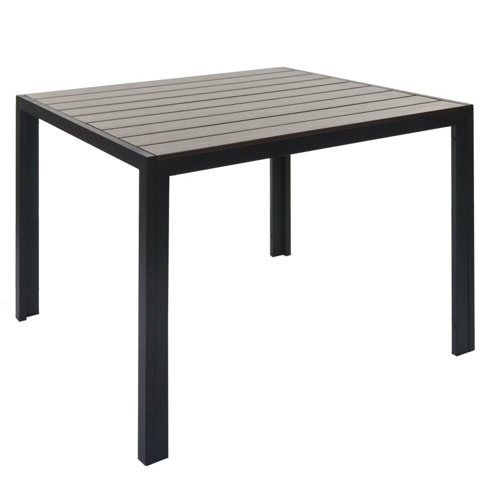Gartentisch Esszimmertisch WPC-Tischplatte 76x90x90cm ~ braun