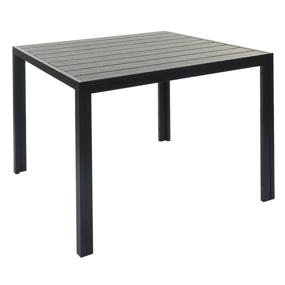 Gartentisch Esszimmertisch WPC-Tischplatte 76x90x90cm schwarz