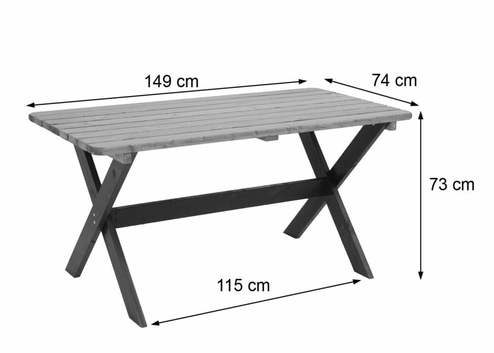 Gartentisch JAM-J83 Massiv-Holz FSC-zertifiziert 149cm
