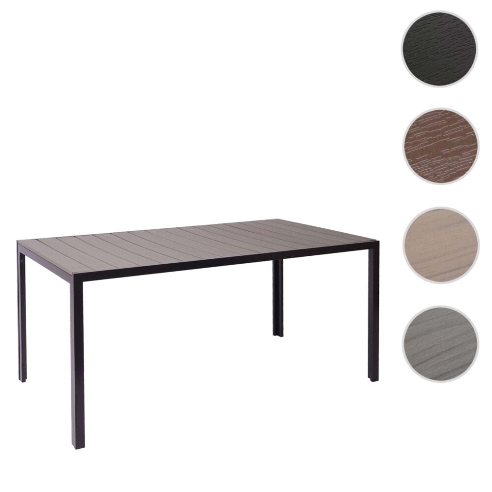 Gartentisch Tisch Bistrotisch WPC-Tischplatte 160x90cm grau