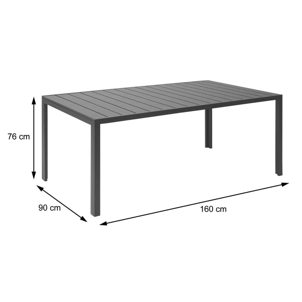 Gartentisch Tisch Bistrotisch WPC-Tischplatte 160x90cm hellbraun