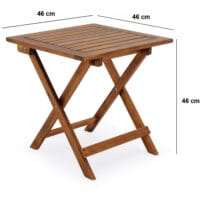 Gartentisch aus geöltem Akazienholz 46 cm x 46 cm braun