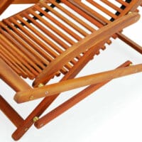 Holz Liegestuhl Deckchair aus Akazienholz mit Fussteil