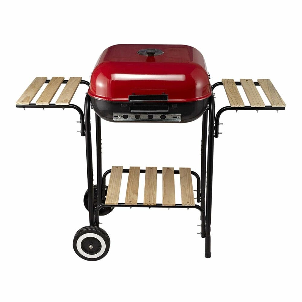 Holzkohlegrill Grillwagen Terrassen BBQ mit Ablageflächen