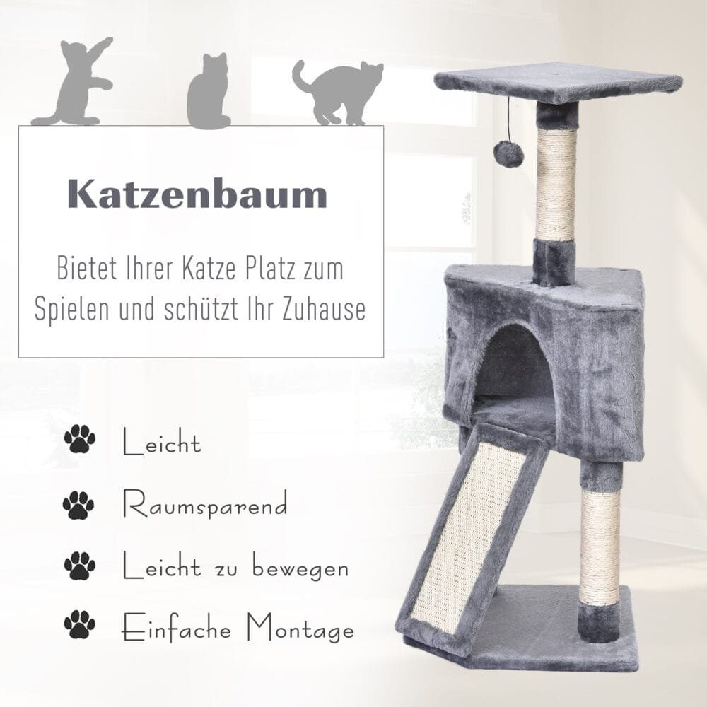 Katzenbaum 3-Stock Kratzbaum 40x40x98cm