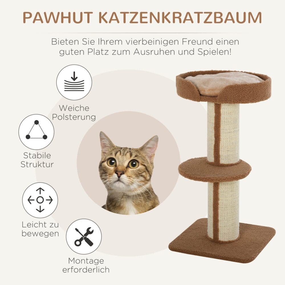 Katzenbaum Spielbaum Kratzstamm mit Plattform 45x45x91cm