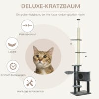 Katzenklettergerüst Kratzbaum mit Sisalsäule 220-265cm
