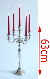 Kerzenständer 5-armig vernickelt ~ 63 cm