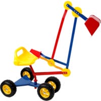Kinder Bagger mit flexibler Baggerschaufel und Rädern