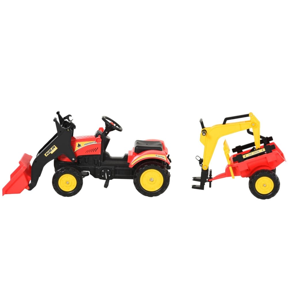 Kinder Traktor Kinderauto mit Bagger und Anhänger
