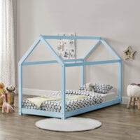 Kinderbett Netstal 90x200 cm Kiefernholz Blau