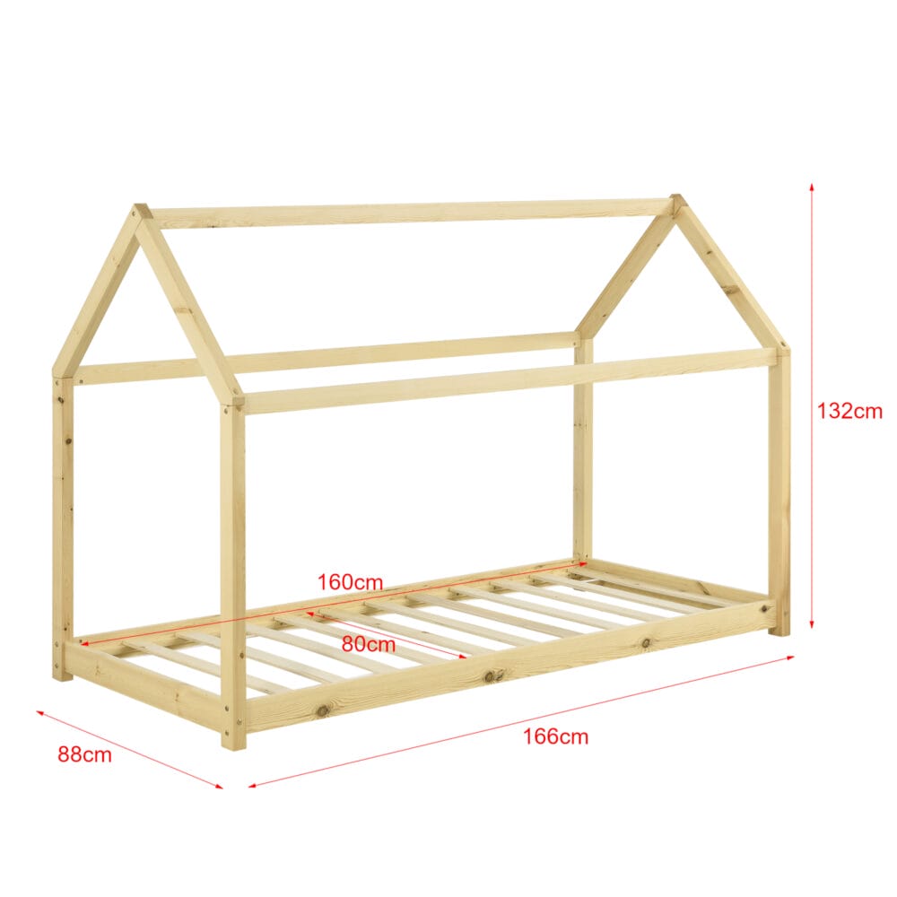 Kinderbett Netstal 80x160 cm mit Matratze Holz