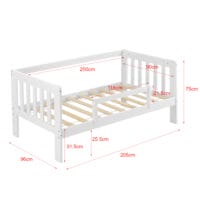 Kinderbett Selfoss 90x200 cm mit Matratze und Schutzgitter