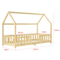Kinderbett Sisimiut 90x200 cm mit Matratze Holz