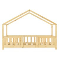 Kinderbett Treviolo 70x140 cm mit Matratze und Gitter Holz