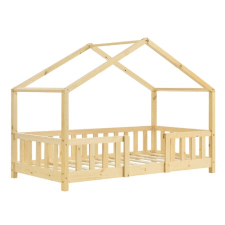 Kinderbett Treviolo 80x160 cm mit Lattenrost + Gitter Holz