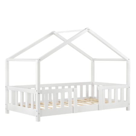 Kinderbett Treviolo 70x140 cm mit Lattenrost + Gitter Holz