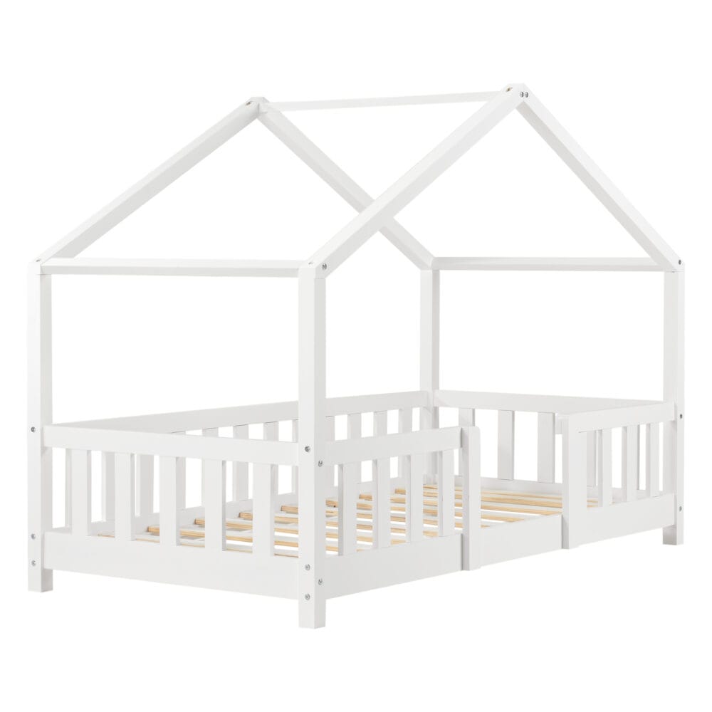 Kinderbett Treviolo 70x140 cm mit Lattenrost + Gitter Holz