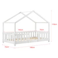 Kinderbett Treviolo 70x140 cm mit Matratze und Gitter