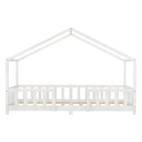 Kinderbett Treviolo 90x200 cm mit Matratze und Gitter