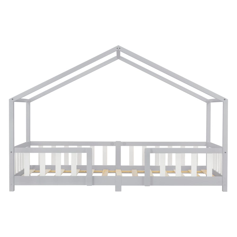 Kinderbett Treviolo 90x200 cm mit Matratze und Gitter