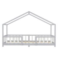 Kinderbett Treviolo 90x200 cm mit Lattenrost + Gitter Holz