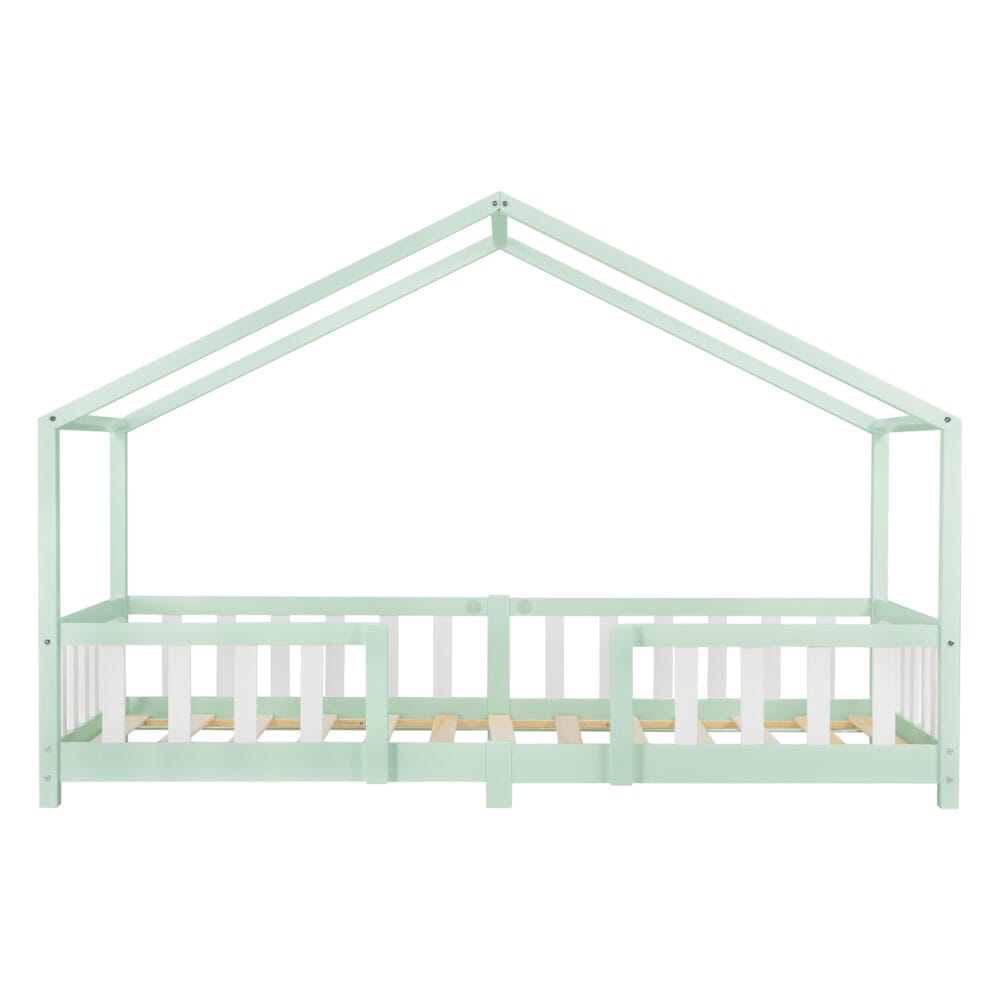 Kinderbett Treviolo 90x200 cm mit Lattenrost + Gitter Holz Mint